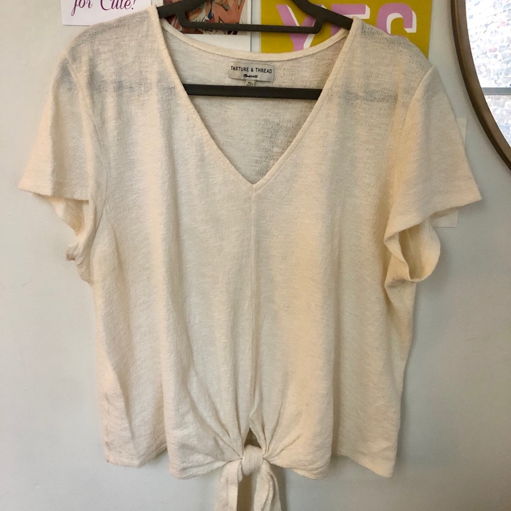 Madewell Texture & Thread Tie Front Top